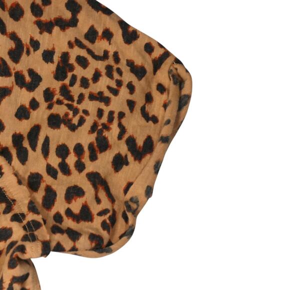 NEW We The Free People Shirt Womens Small Brown Cheetah Animal Oversized NWT $58 - Picture 4 of 11